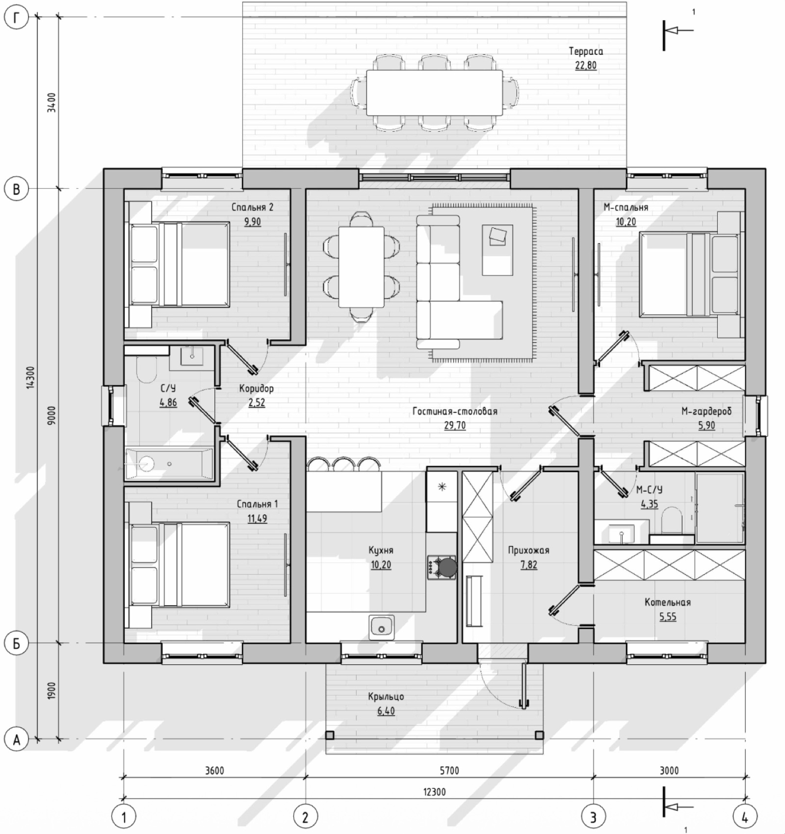 Планировка дома «Интеграл» 131,7 м²